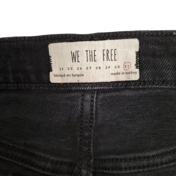We the Free Size 31 Jeans Anthropologie Button Fly Stretch Skinny Distressed - Picture 9 of 11